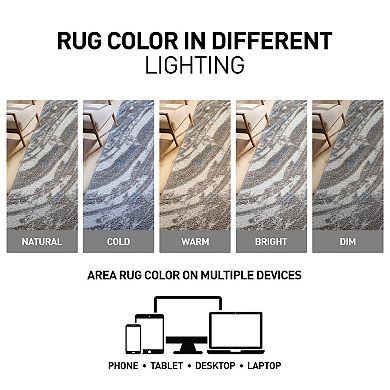 World Rug Gallery Marble Swirl Shag Throw, Are or Runner Rug