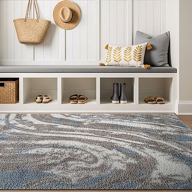World Rug Gallery Marble Swirl Shag Throw, Are or Runner Rug