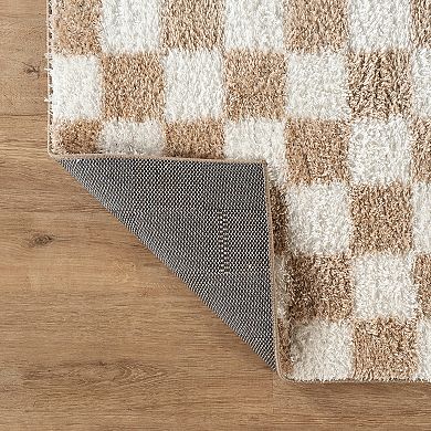 World Rug Gallery Block Shag Throw, Area or Runner Rug