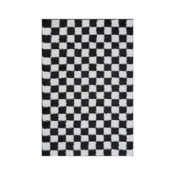 World Rug Gallery Block Shag Throw, Area or Runner Rug