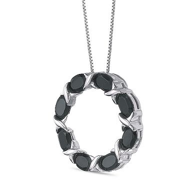 Gemminded Sterling Silver Black Onyx Pendant Necklace