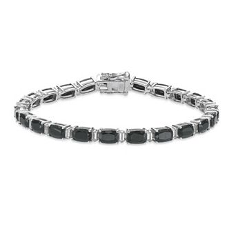 Gemminded Sterling Silver Lab-Created Sapphire & Black Onyx Bracelet