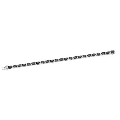 Gemminded Sterling Silver Lab-Created Sapphire & Black Onyx Bracelet