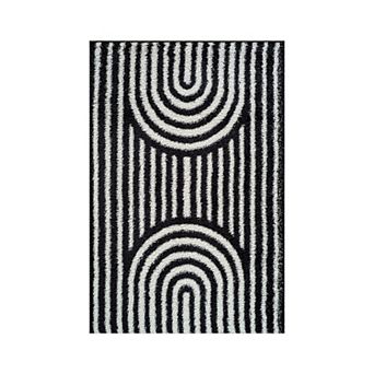World Rug Gallery Abstract Arch Shag Throw, Area, or Runner Rug
