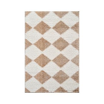 World Rug Gallery Diamond Pattern Shag Throw, Area or Runner Rug