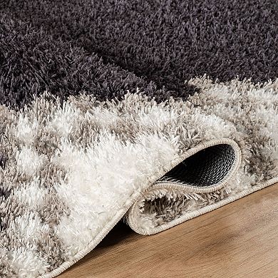 World Rug Gallery Geometric Pattern Shag Throw, Area or Runner Rug