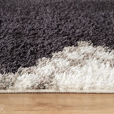 World Rug Gallery Geometric Pattern Shag Throw, Area or Runner Rug