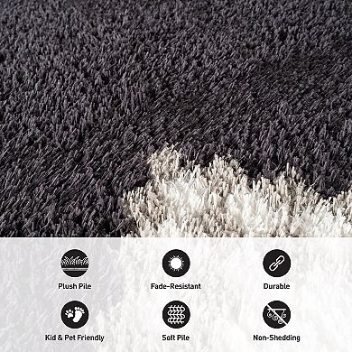 World Rug Gallery Geometric Pattern Shag Throw, Area or Runner Rug