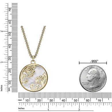 Gemminded 14k Gold Plated Mother-of-Pearl & Lab-Created White Sapphire Pendant Necklace