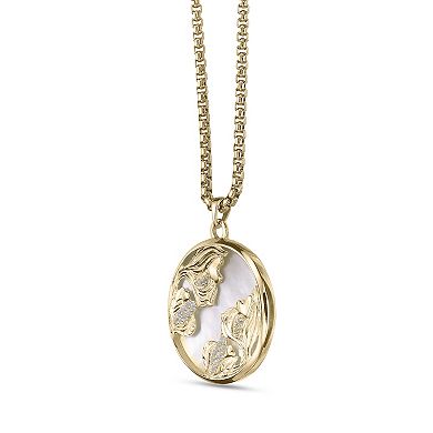 Gemminded 14k Gold Plated Mother-of-Pearl & Lab-Created White Sapphire Pendant Necklace