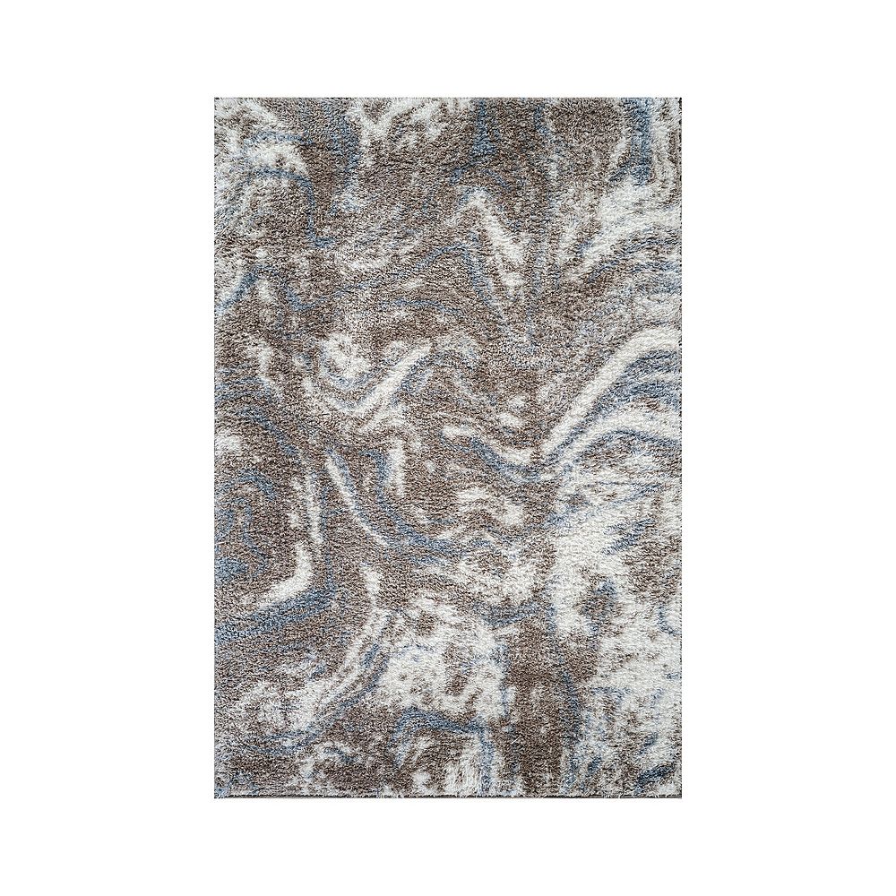 World Rug Gallery Abstract Marble Shag Throw, Area or Runner Rug