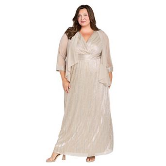 Plus Size R&M Richards Long Metallic Jacket Dress
