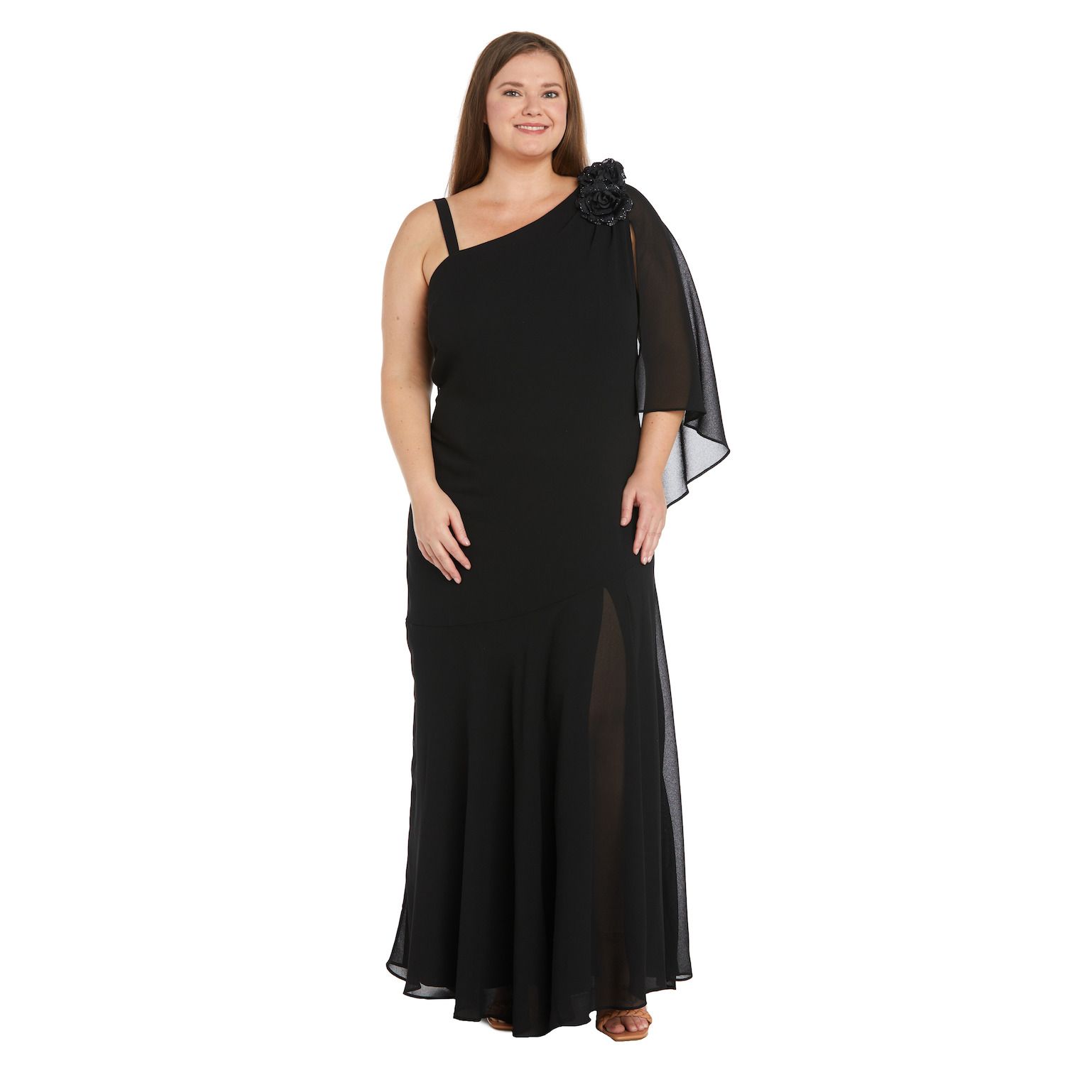 Женские платья R&M Richards Plus Size R&M Richards Long Dress With Side Cape