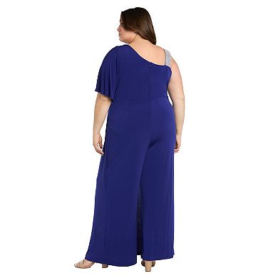 Plus Size R&M Richards One Shoulder Jumpsuit