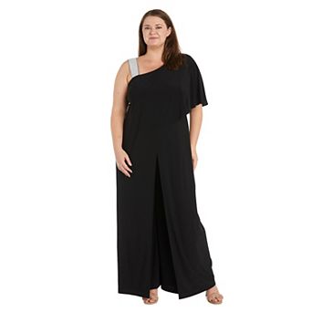 Plus Size R&M Richards One Shoulder Jumpsuit
