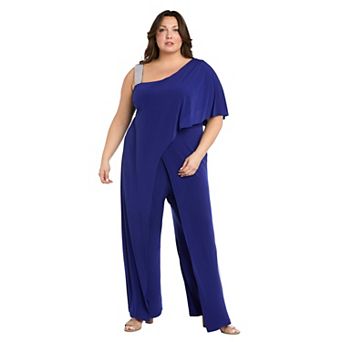 Plus Size R&M Richards One Shoulder Jumpsuit