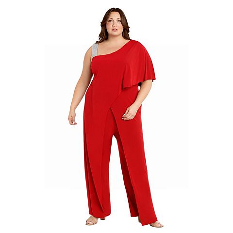 Женские комбинезоны R&M Plus Size R&M Richards One Shoulder Jumpsuit