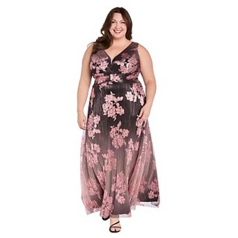 Plus Size R&M Richards Long Printed Ombre Dress