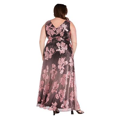 Plus Size R&M Richards Long Printed Ombre Dress