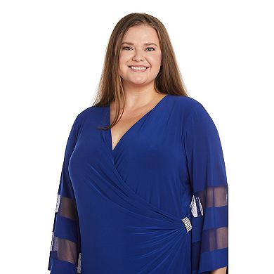 Plus Size R&M Richards Long Sleeve Maxi Dress