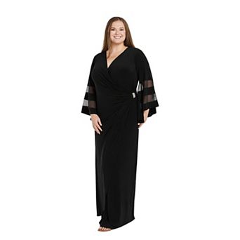 Plus Size R&M Richards Long Sleeve Maxi Dress