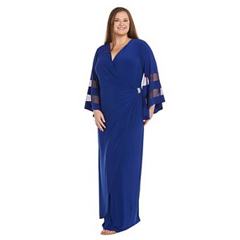 Plus Size R&M Richards Long Sleeve Maxi Dress