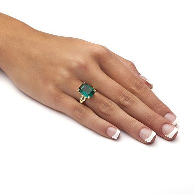 PalmBeach Jewelry Yellow Gold-plated Emerald Cut Simulated Birthstone Ring Sizes 5-10
