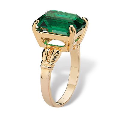 PalmBeach Jewelry Yellow Gold-plated Emerald Cut Simulated Birthstone Ring Sizes 5-10