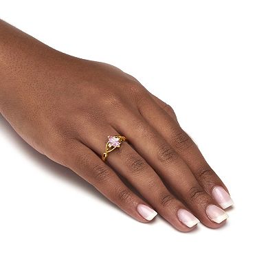 PalmBeach Jewelry Gold-plated Marquise Cut Simulated Birthstone Ring Sizes 5-10