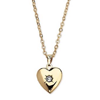 PalmBeach Jewelry Simulated Birthstone Goldtone Locket with Chain 18"