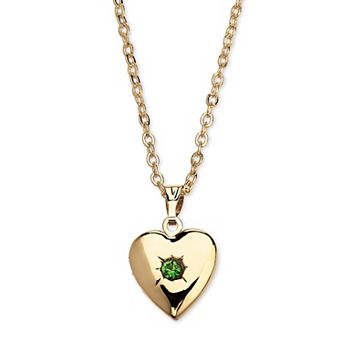 PalmBeach Jewelry Simulated Birthstone Goldtone Locket with Chain 18"