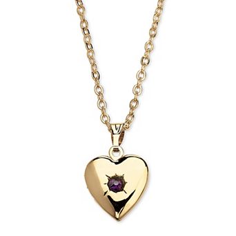PalmBeach Jewelry Simulated Birthstone Goldtone Locket with Chain 18"