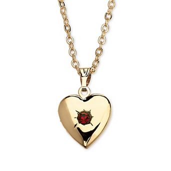 PalmBeach Jewelry Simulated Birthstone Goldtone Locket with Chain 18"