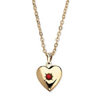 PalmBeach Jewelry Simulated Birthstone Goldtone Locket with Chain 18"