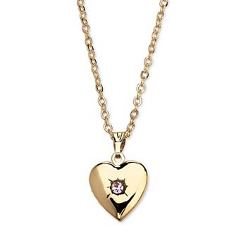 PalmBeach Jewelry Simulated Birthstone Goldtone Locket with Chain 18"