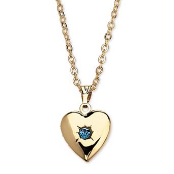 PalmBeach Jewelry Simulated Birthstone Goldtone Locket with Chain 18"