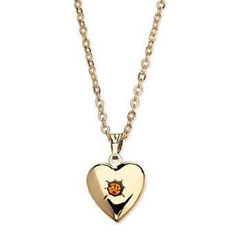 PalmBeach Jewelry Simulated Birthstone Goldtone Locket with Chain 18"