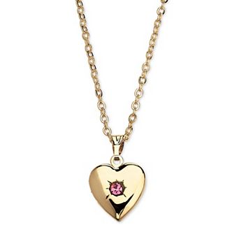 PalmBeach Jewelry Simulated Birthstone Goldtone Locket with Chain 18"