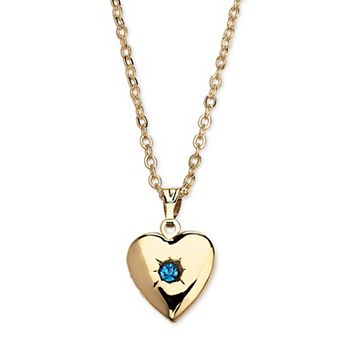 PalmBeach Jewelry Simulated Birthstone Goldtone Locket with Chain 18"