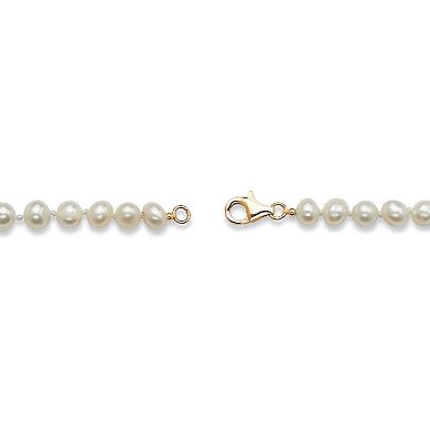 PalmBeach Jewelry 3 Piece Cultured Freshwater Pearl Set in Sterling Silver 18"
