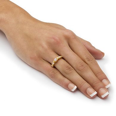 PalmBeach Jewelry Gold-plated Simulated Birthstone X O Ring Sizes 5-10