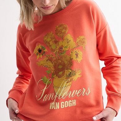 Juniors' Long Sleeve Cropped Sweatshirt