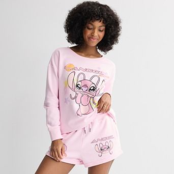 Juniors' Long Sleeve Cropped Sweatshirt