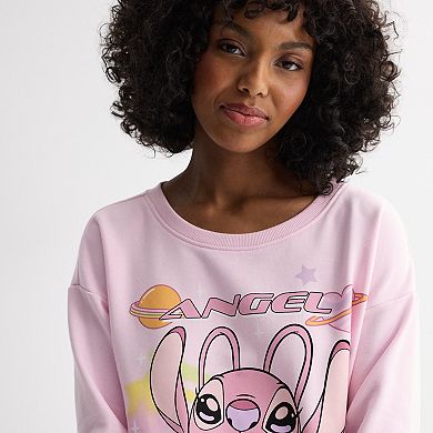 Juniors' Long Sleeve Cropped Sweatshirt