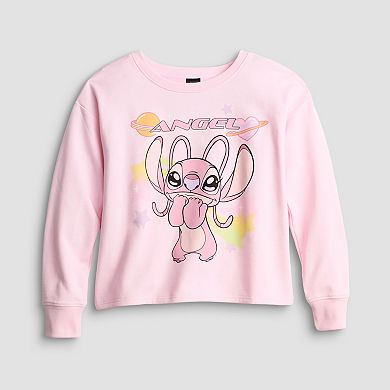 Juniors' Long Sleeve Cropped Sweatshirt