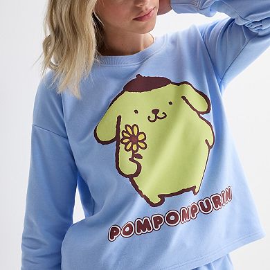 Juniors' Long Sleeve Cropped Sweatshirt