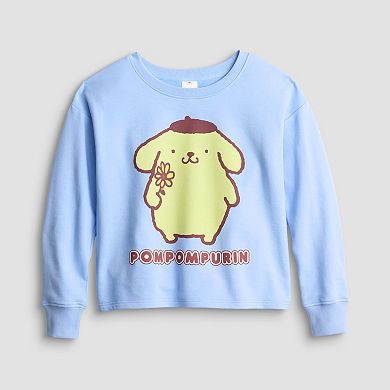 Juniors' Long Sleeve Cropped Sweatshirt