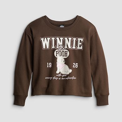 Juniors' Long Sleeve Cropped Sweatshirt