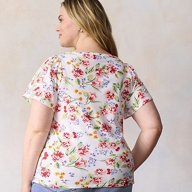 Plus Size LC Lauren Conrad Envelope Neckline Top