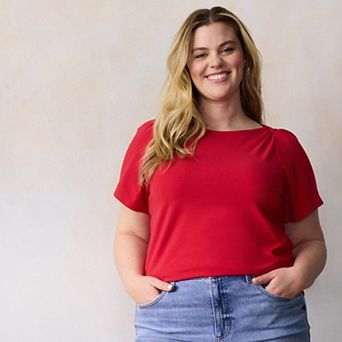 Plus Size LC Lauren Conrad Envelope Neckline Top